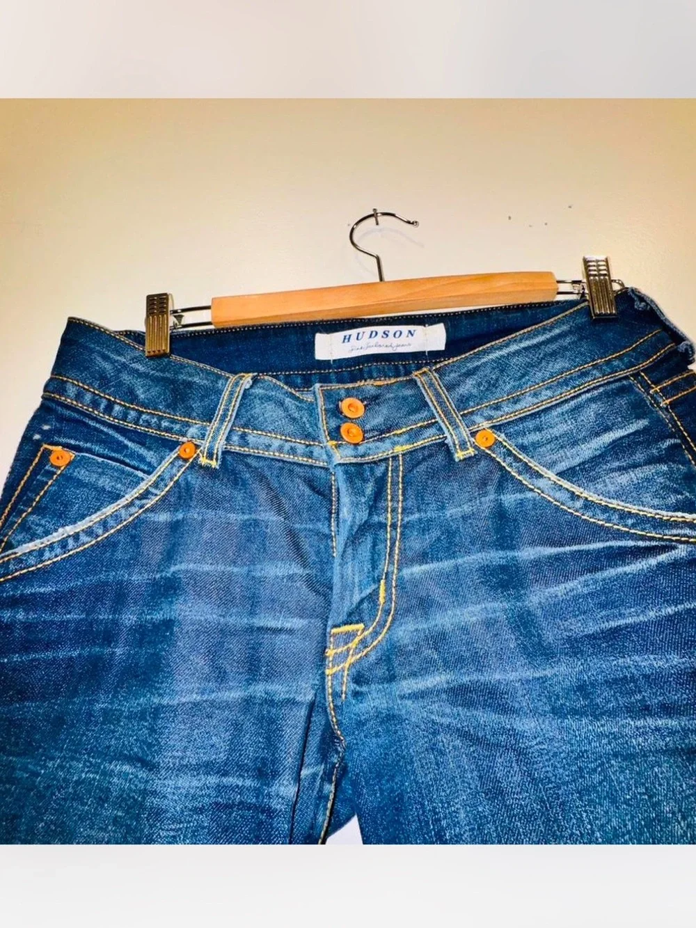 Hudson 170SOLL Signature Bootcut Flare Jeans Size 28 Low Rise Y2K Boho Dark Wash